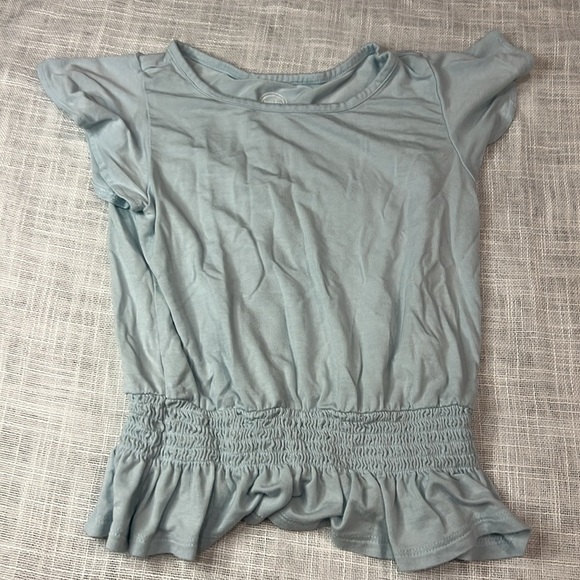 SET OF 3 GIRLS SUMMER CINCHED WAIST FLUTTER SLEEVE TOPS - Picture 8 of 9